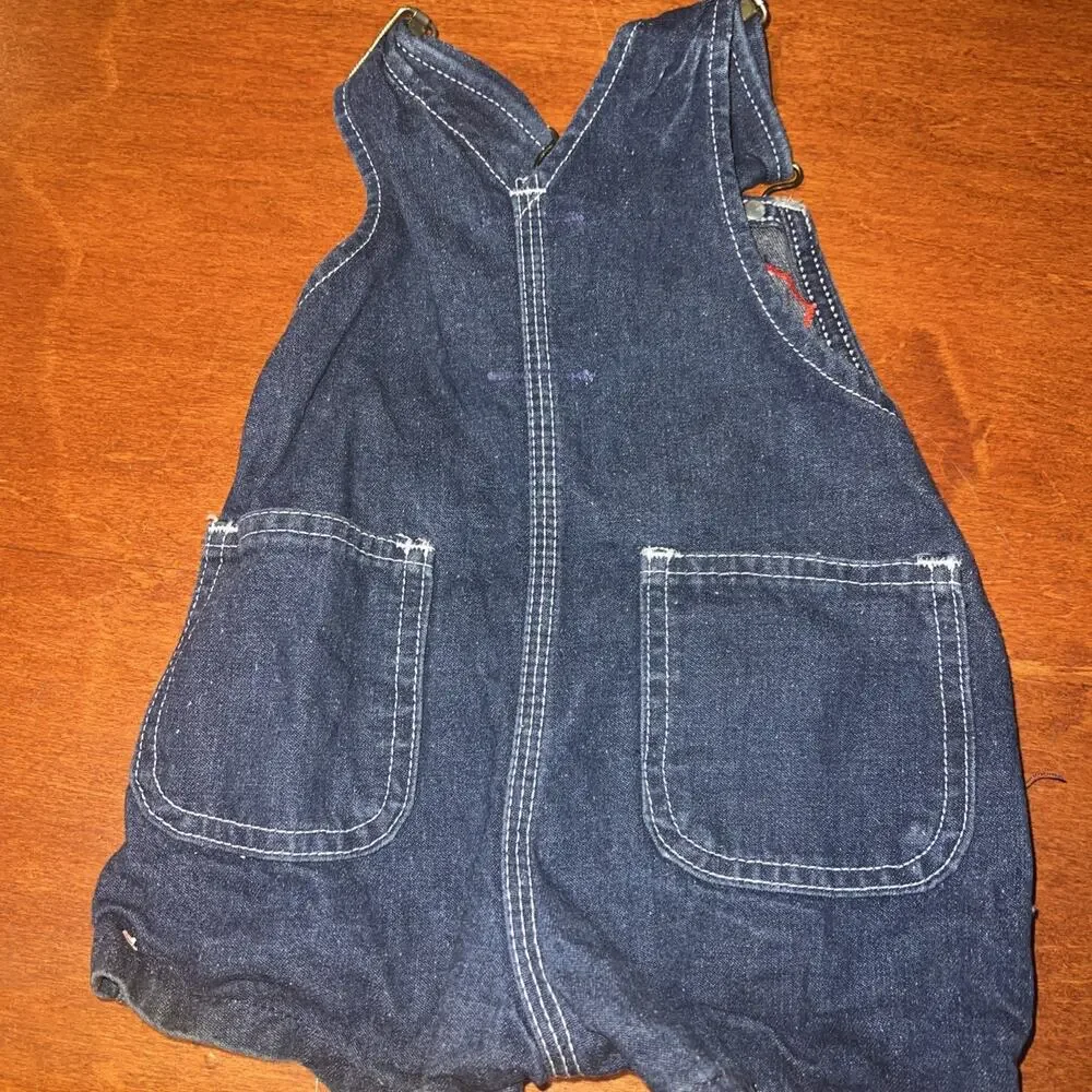 Mes Amis Sauvages Liberty Denim Overall CRAB Overlay Size 2T‎ Toddler Vintage